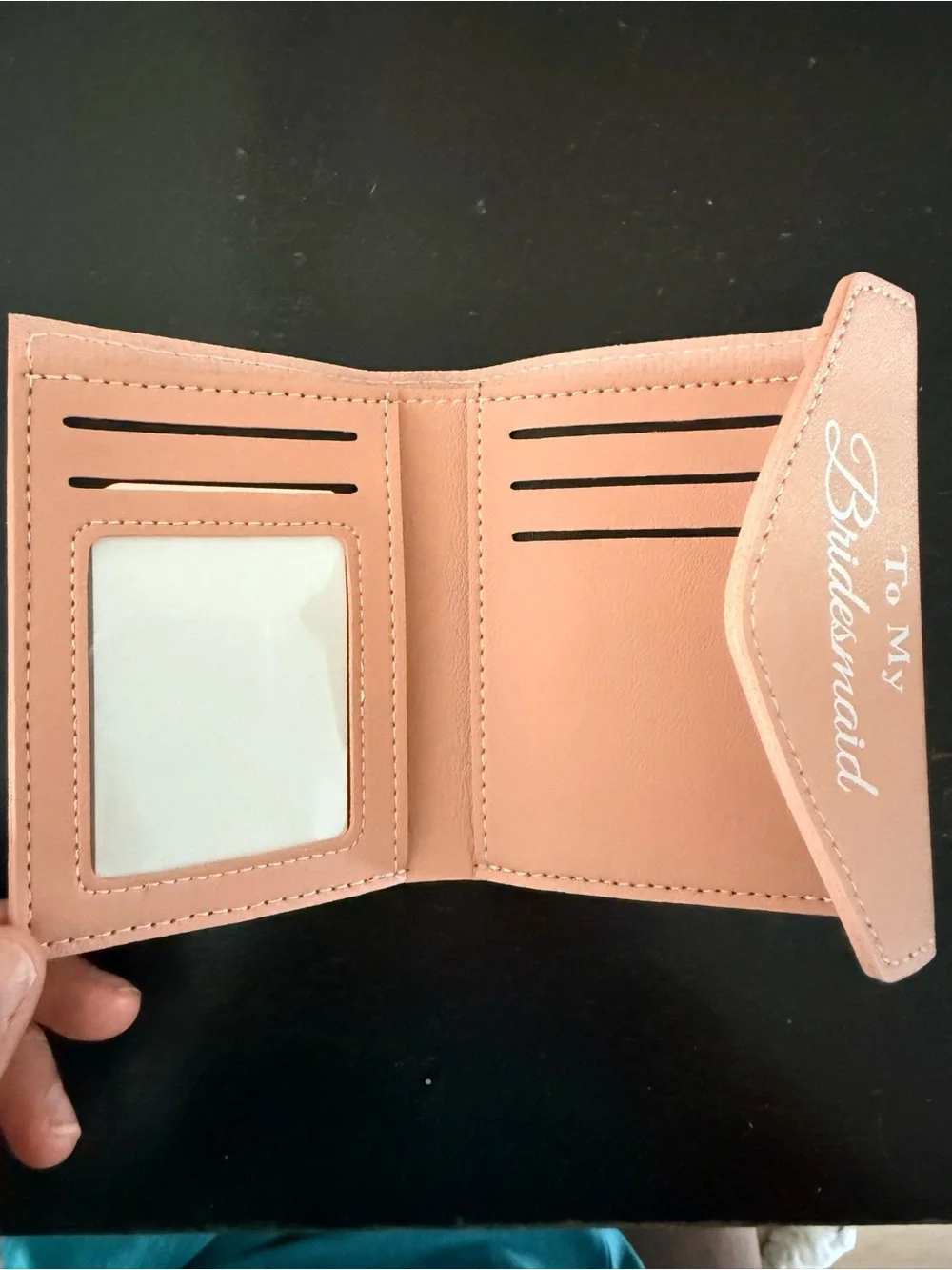 SIX PC - Bridesmaid Pink Card Wallet with Tassel Charm